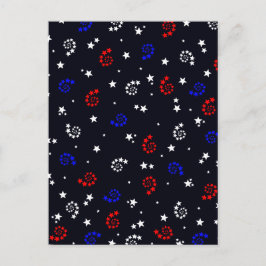 Postal Swirling Fourth of July Stars - 4 de julio
