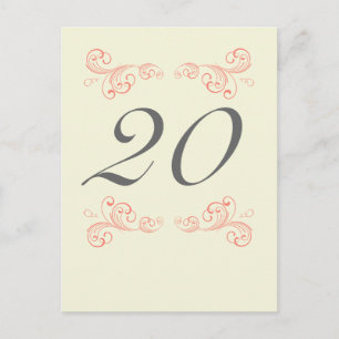 Postal Swirls de cosecha, Naranja, número de cuadro de Bo