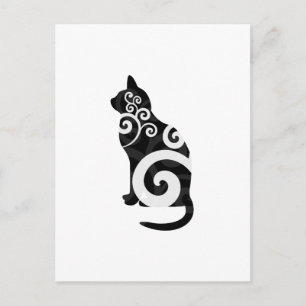 Postal Swirly Cat Black