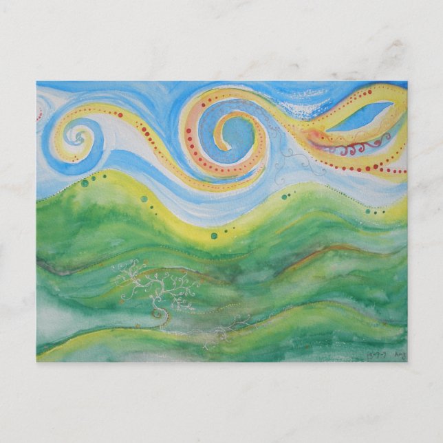 Postal Swirly Sky Rolling Hills (Anverso)