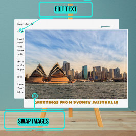 Postal Sydney Australia con Ópera desde el agua