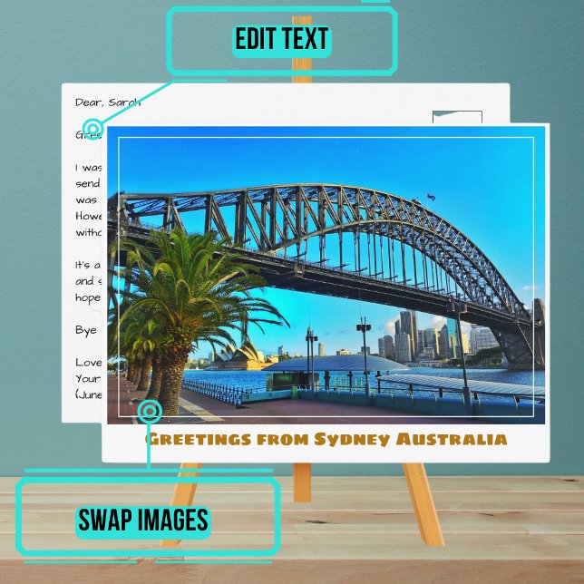 Postal Sydney Australia con Puente y Ópera (Please enjoy our design and see the others in the collection.)