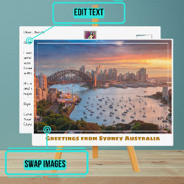 Postal Sydney Australia con puerto amplio