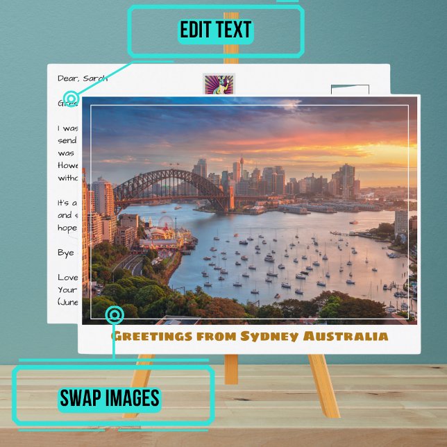 Postal Sydney Australia con puerto amplio (Please enjoy our design and see the others in the collection.)