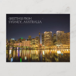 Postal Sydney Australia: Darling Harbour de noche