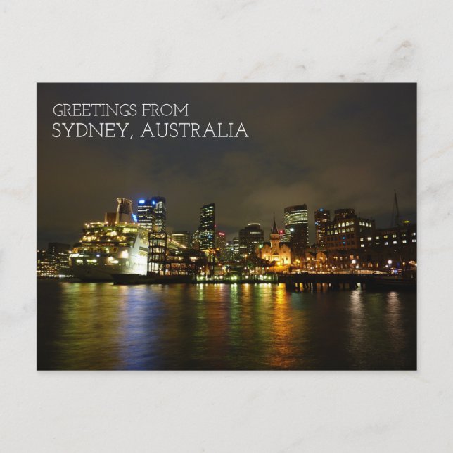 Postal Sydney Australia De Noche (Anverso)