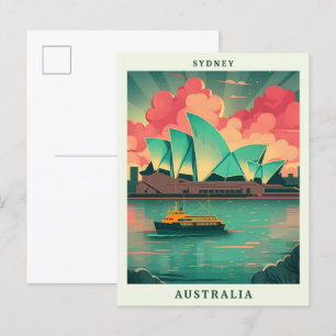 Postal Sydney Australia Elegante viaje de arte