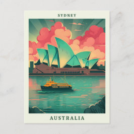 Postal Sydney Australia Elegante viaje de arte