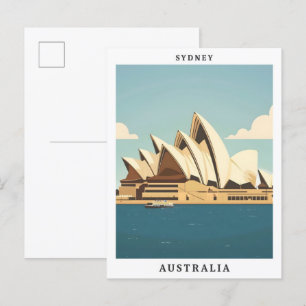 Postal Sydney Australia Elegante viaje de arte