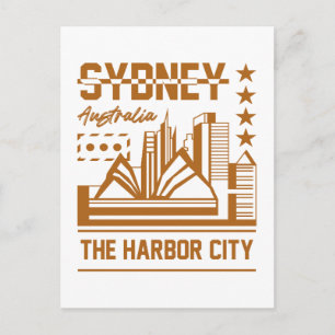 Postal Sydney Australia Puerto Ciudad Moderno Diseño de h