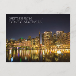 Postal Sydney Australia Puerto Darling de Noche