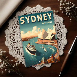 Postal Sydney Australia Retro Travel