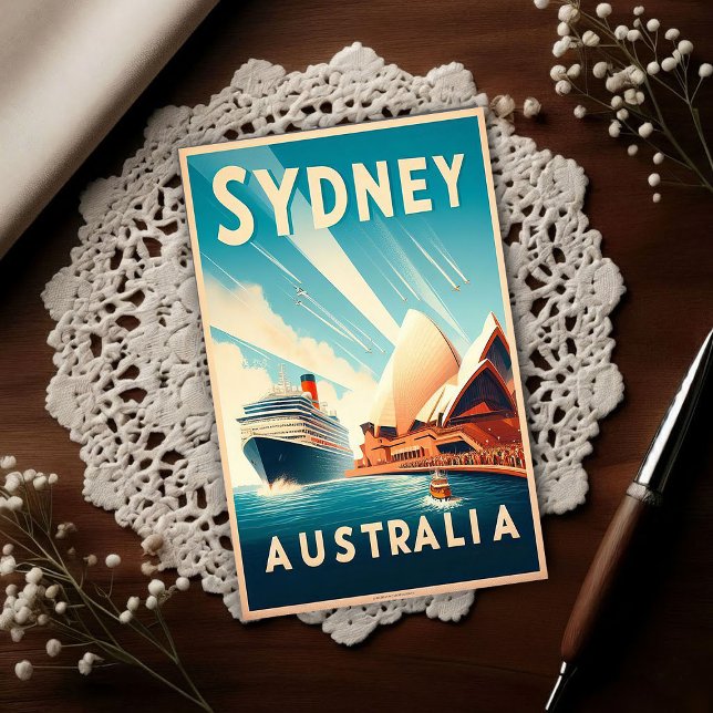 Postal Sydney Australia Retro Travel (Subido por el creador)