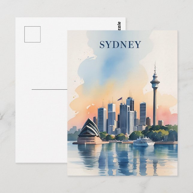 Postal Sydney Australia Skyline Waterline Travel (Anverso / Reverso)