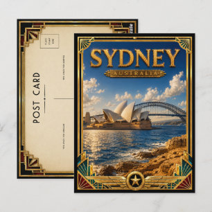 Postal Sydney Australia Vintage Casa de la Ópera Art Déco