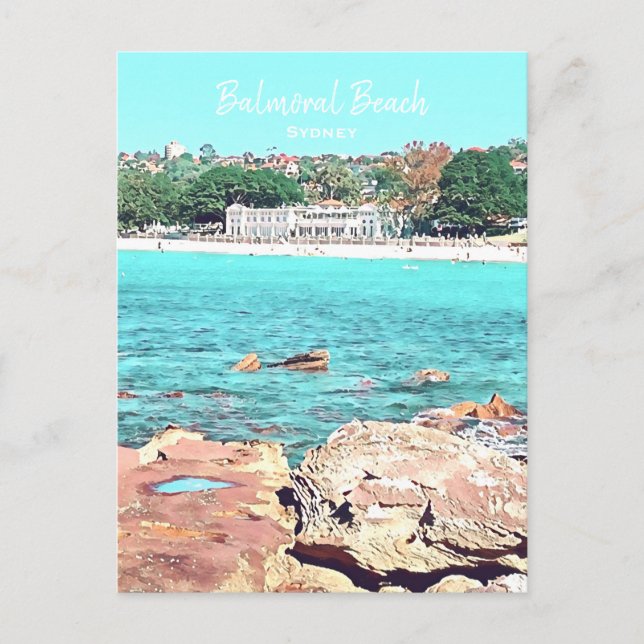 Postal Sydney Balmoral Beach retro Bathers Pavillion (Anverso)