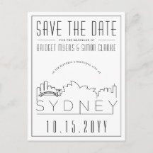 Sydney Boda Deco Skyline Save the Date