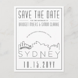 Postal Sydney Boda Deco Skyline Save the Date