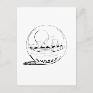 Postal Sydney en un globo de vidrio