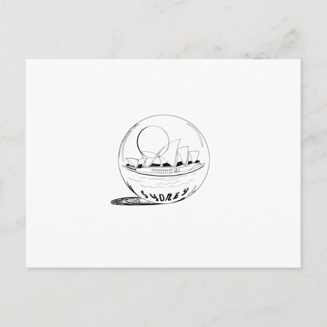 Postal Sydney en un globo de vidrio (Anverso)