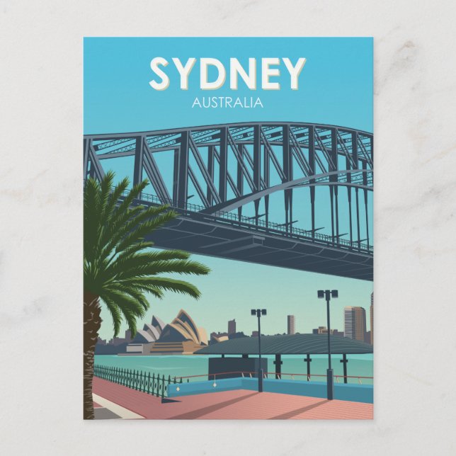 Postal Sydney Harbour Australia Vintage Travel (Anverso)