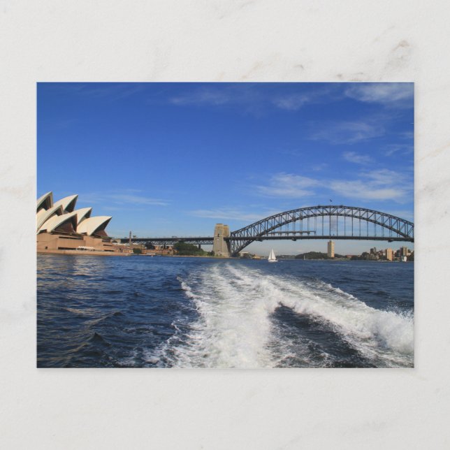 Postal Sydney Harbour Bridge y Opera House desde un ferry (Anverso)