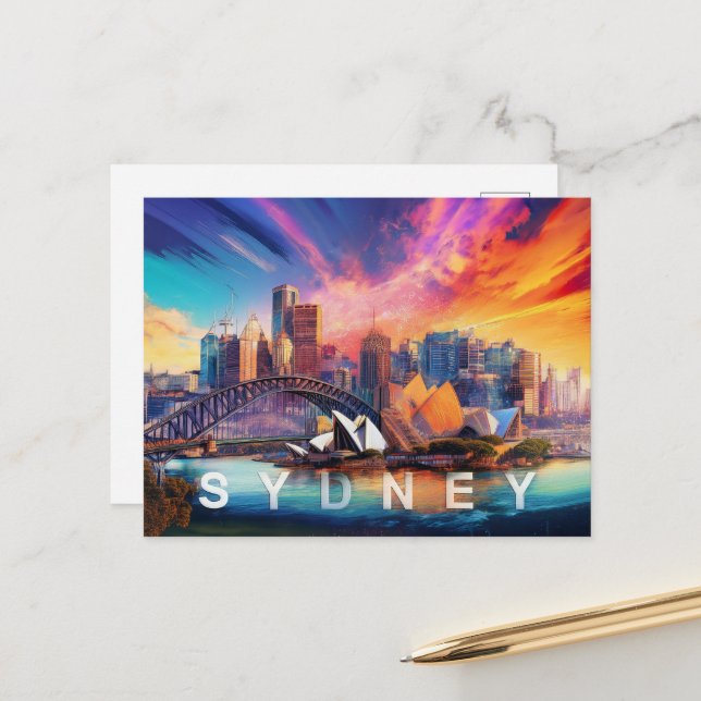 Postal Sydney, La Ciudad Del Puerto (Anverso/Reverso In Situ)