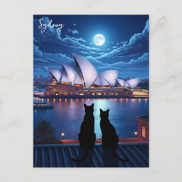 Postal Sydney Opera House Australia gatos de noche