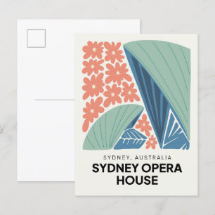Postal Sydney Opera House Australia viajes floridos