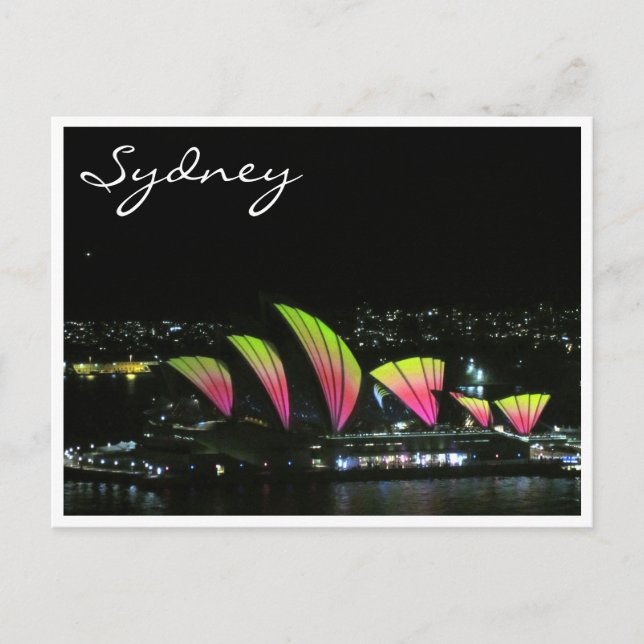 Postal sydney opera vivid naranja (Anverso)