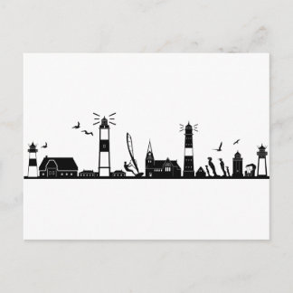 Postal SYLT Nordsee Insel City Skyline Silhouette
