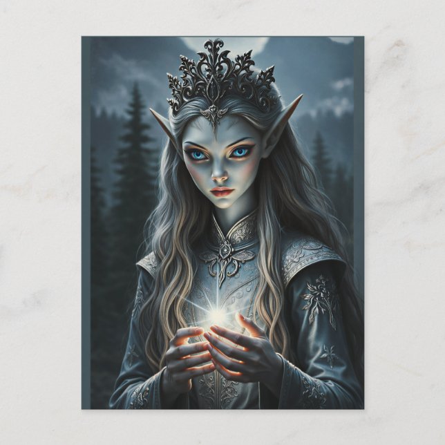 Postal Sylvarae Nightwhisper Mística Elfa Hechicera (Anverso)