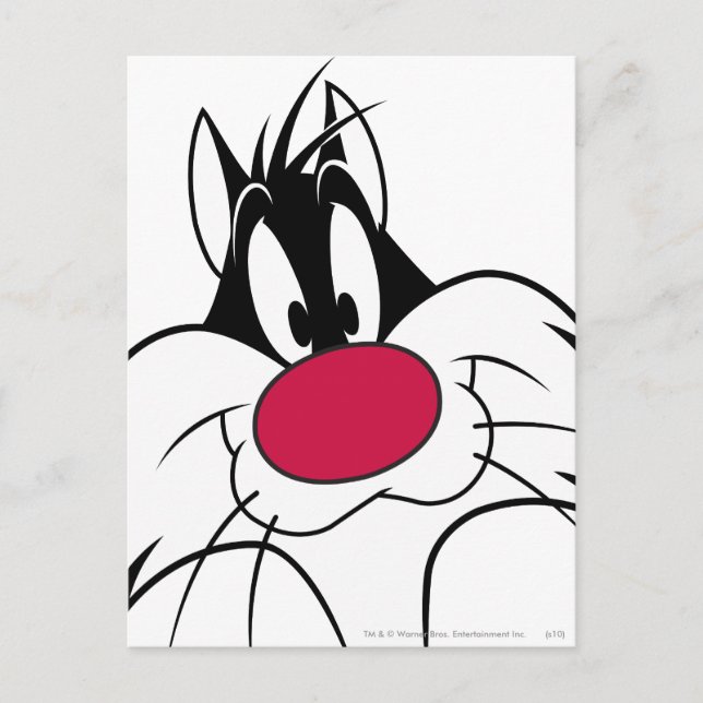 Postal SYLVESTER™ Rojo Nose Face (Anverso)