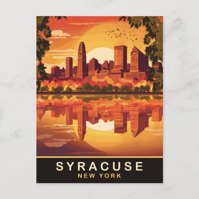 Postal Syracuse, estado de NY, viajes (Anverso)