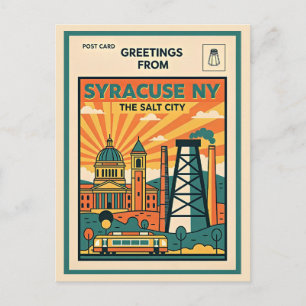 Postal Syracuse NY La Ciudad de la Sal Retro