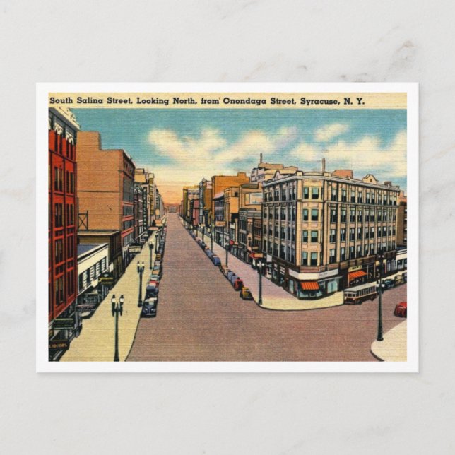 Postal Syracuse NY Salinas St View 1940 (Anverso)