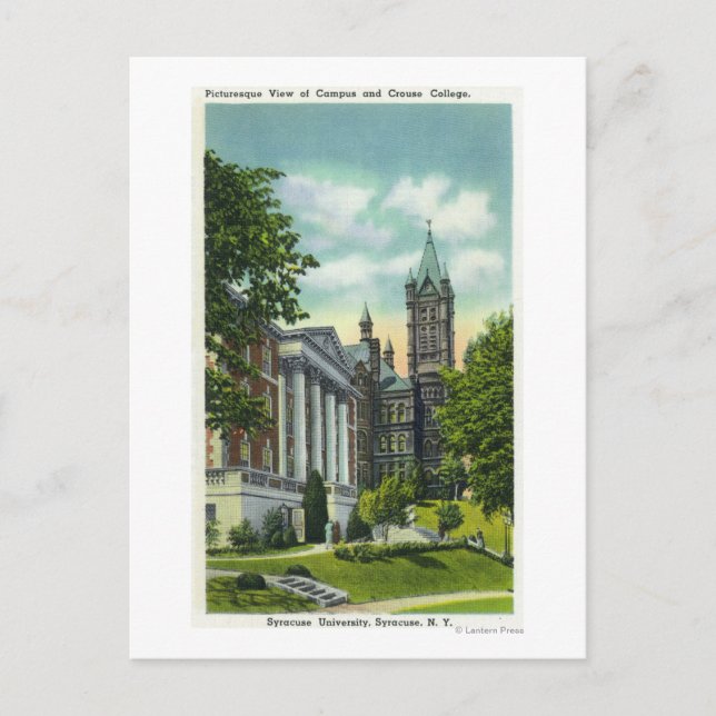 Postal Syracuse U Campus View Show Crouse College (Anverso)