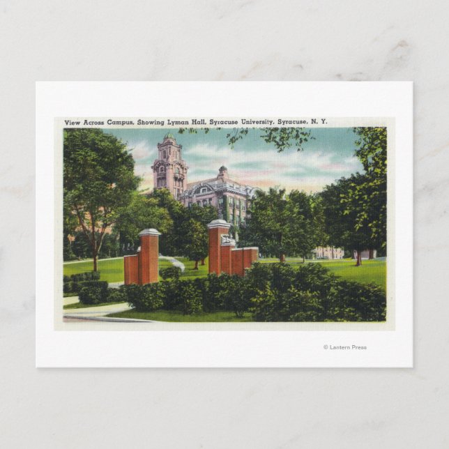 Postal Syracuse U Campus View Show Lyman Hall (Anverso)