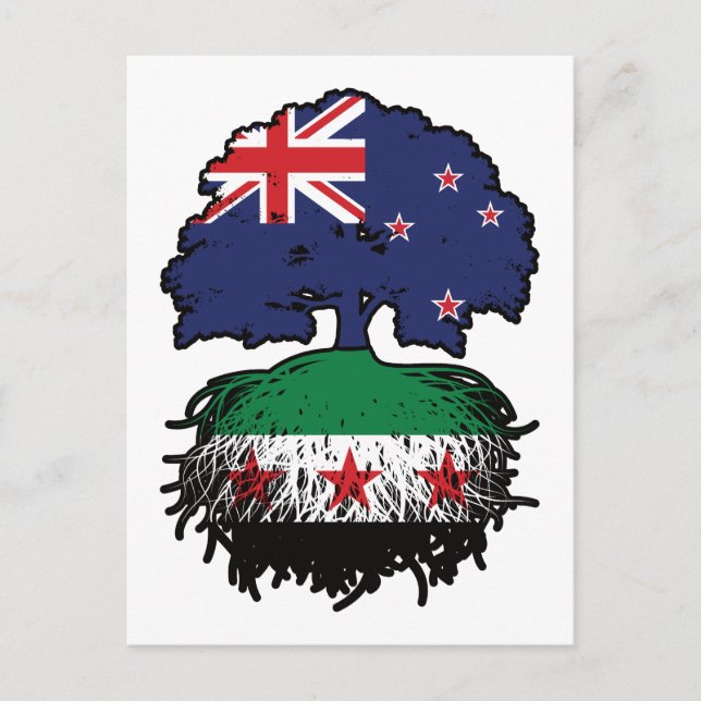 Postal Syrian New Zealand Roots & Crown Tree (Anverso)
