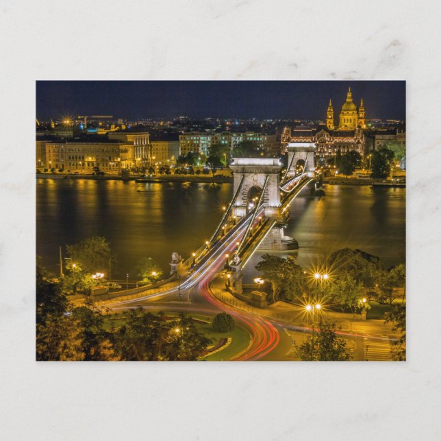 Postal Széchenyi Chain Bridge Budapest, Hungría (Anverso)