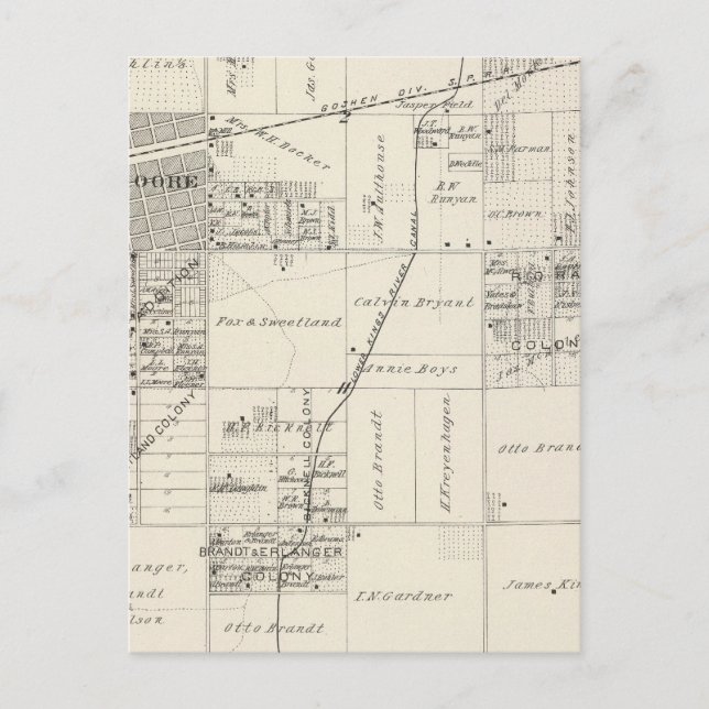 Postal T19S R20E NE 1/4 Mapa de la Sección del Condado de (Anverso)