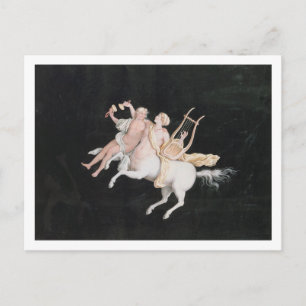Postal T31466 Una mujer Centaur y compañera haciendo músi