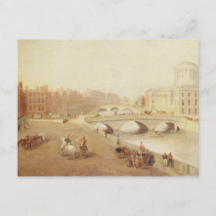 Postal T34018 El río Liffey y los tribunales de justicia,