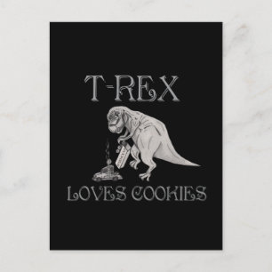 Postal T-Rex ama las galletas