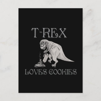 Postal T-Rex ama las galletas
