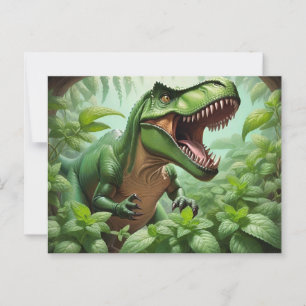 Postal T-Rex con menta