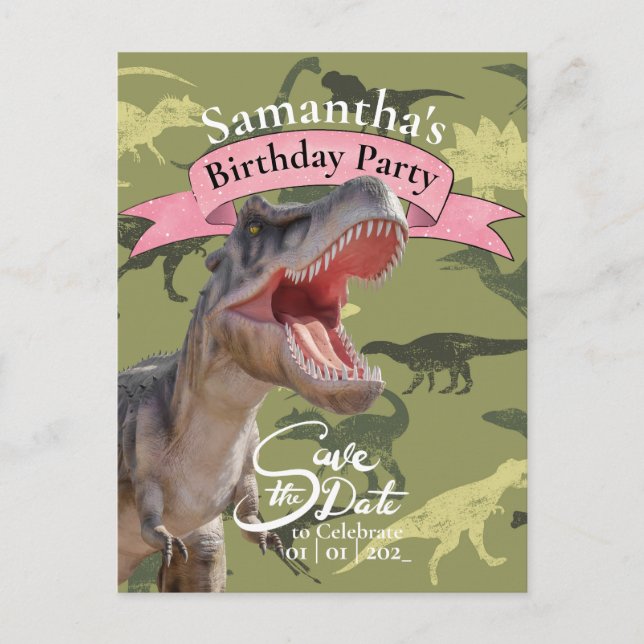 Postal T Rex, Cumpleañera Modelo (Anverso)