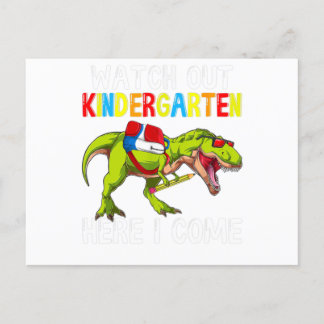 Postal T Rex De Vuelta A La Escuela Niños Cuidado Con El