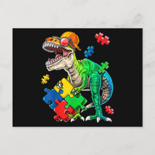 Postal T Rex Dinosaur Autism Awareness Puzzle Pizzle for