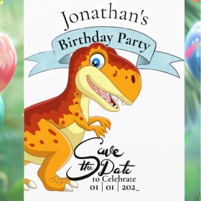 Postal T Rex dorado, feliz cumpleaños chico (Celebrate your little one's special day with our Gold T Rex Happy Birthday postcard! )